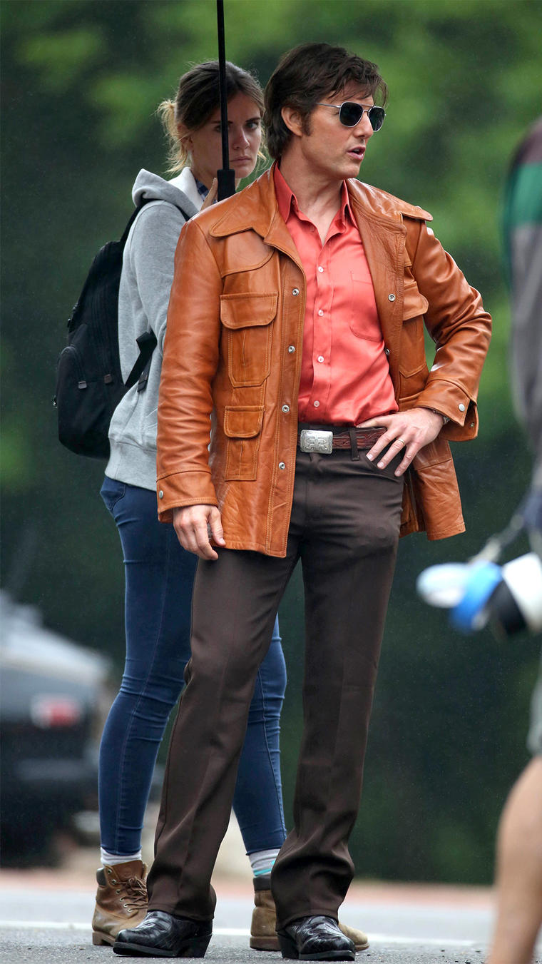 Tom Cruise y Emily Thomas durante el rodaje de "Mena".