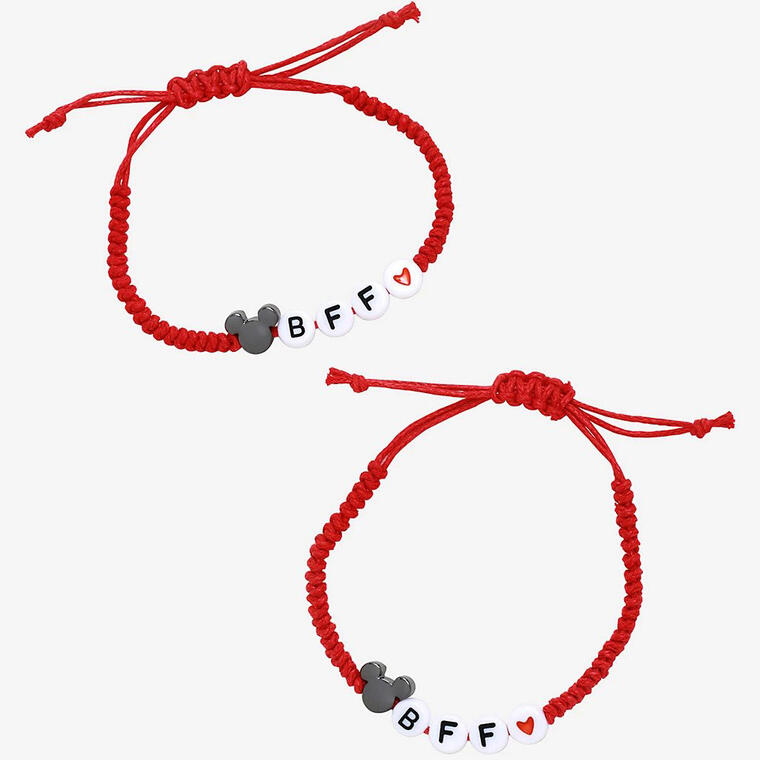 Disney Mickey Mouse Red Best Friend Cord Bracelet Set - Hot Topic