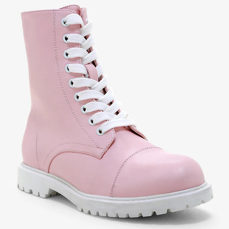 Pastel Pink Combat Boots - Hot Topic