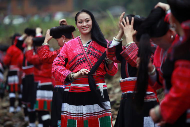 Yao People Celebrate Long Hair Festival In Guilin