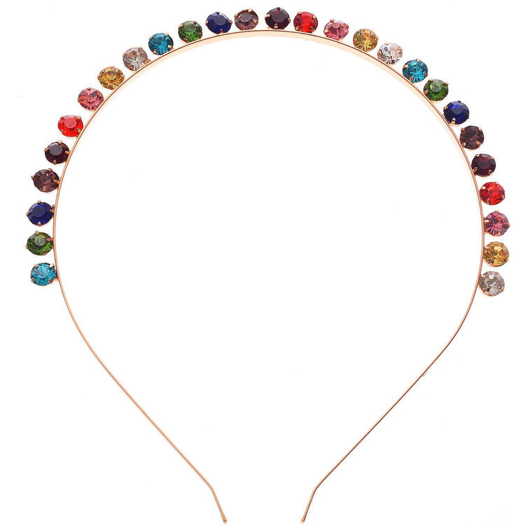 Gold-Tone Multicolor Crystal Headband, Created for Macy's