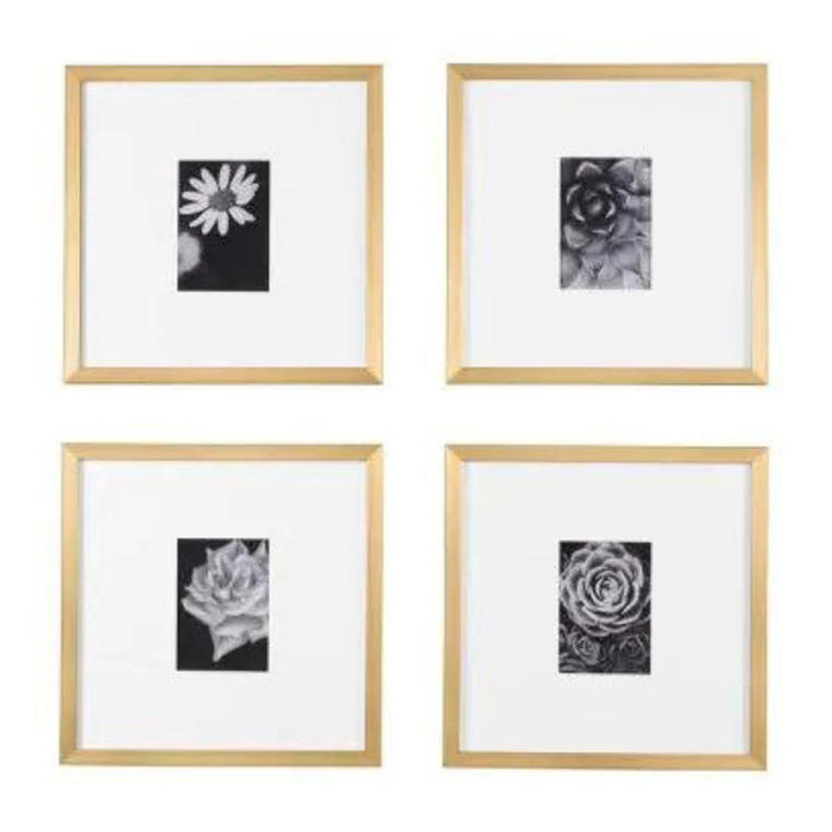 Gold Frame with White Matte Gallery Wall Picture Frames (Set of 4) - Home Depot