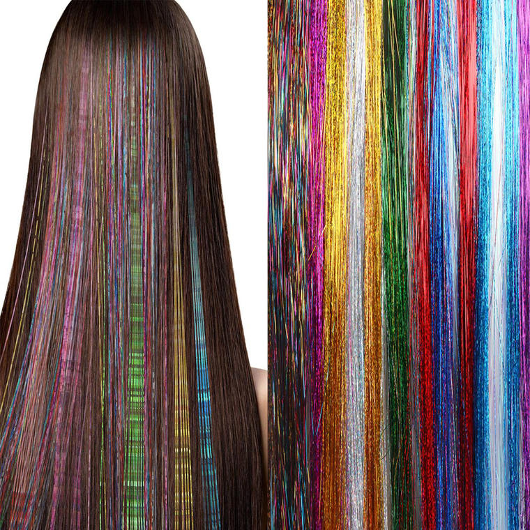 Hair Extension Fashion Shiny Sparkling Tinsel Hair - Walmart