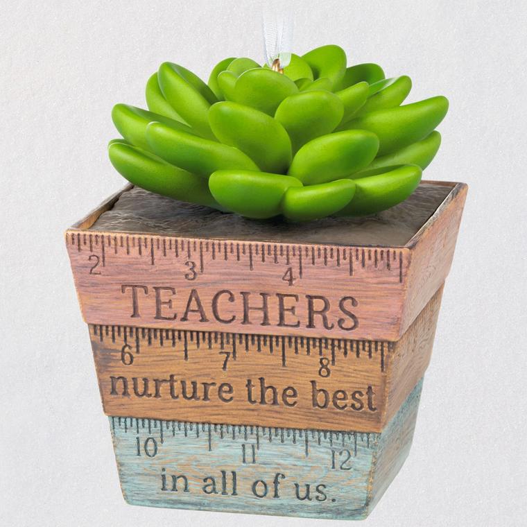 Hallmark QHX4012 Thank You, Teacher! Succulent Planter 2021 Ornament