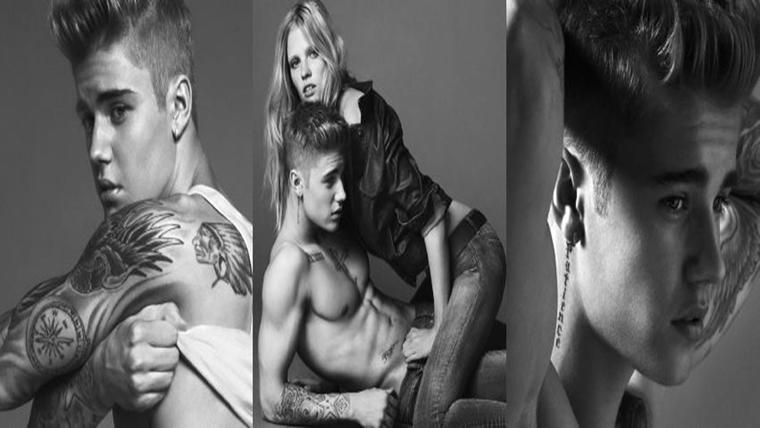 Justin Bieber en la campaña  publicitaria de Calvin Klein.