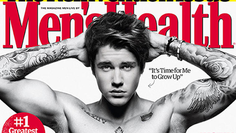 Justin Bieber en la portada de la revista Men's Health en la edición abril 2015