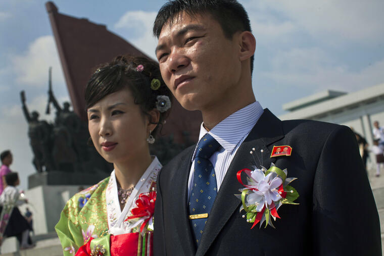 Una pareja norcoreana antes de la boda