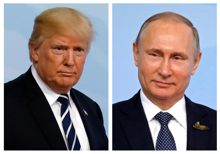 Combinación de dos fotografías de los presidentes de Estados Unidos (izquierda) y Rusia, Donald Trump y Vladimir Putin, respectivamente. 