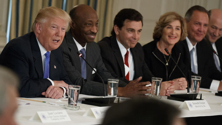 Trump, durante una reunión del Consejo de Fabricantes en la Casa Blanca en febrero. 