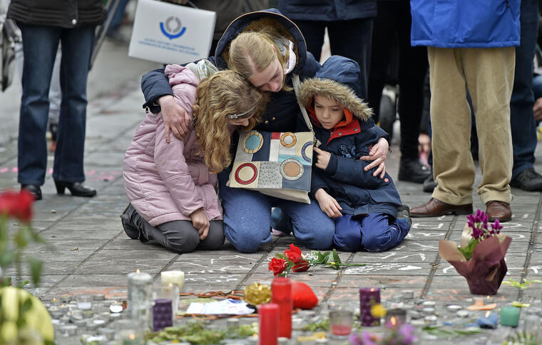 Homenaje a las víctimas del atentado de Bruselas en marzo de 2016.  