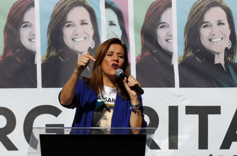Margarita Zavala en un acto para recaudar firmas para su candidatura independiente a la presidencia de México. 