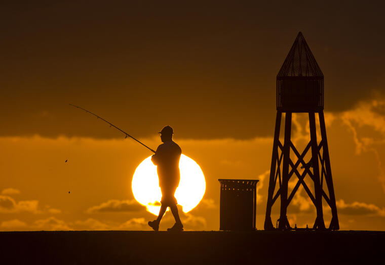 Pescador en Bal Harbour, Florida
