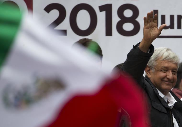 El candidato puntero Andrés Manuel López Obrador, este 7 de mayo en la Ciudad de México.
