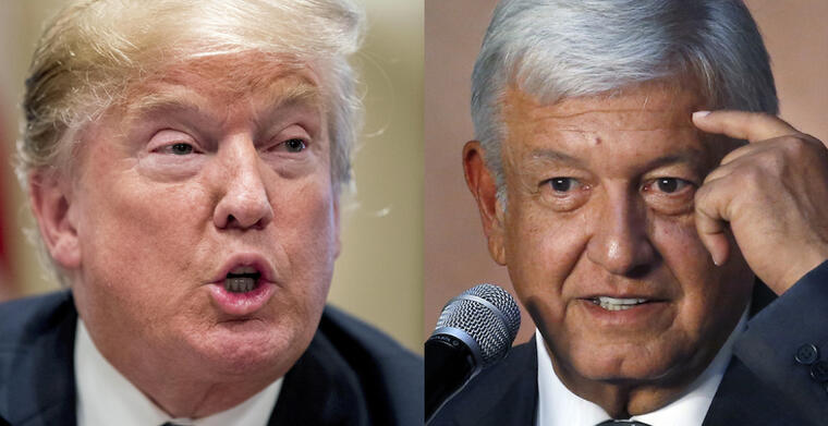 Trump (izquierda) y López Obrador, en sendas imágenes de archivo.  