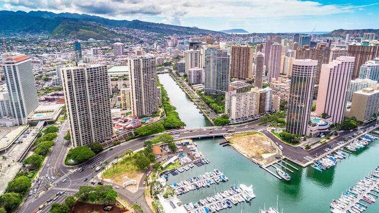 Vista de la ciudad de Honolulu 