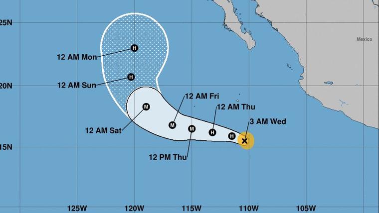 El Servicio Nacional de Huracanes de Estados Unidos, pronostica que se convertirá en huracán a última hora de este miércoles. 