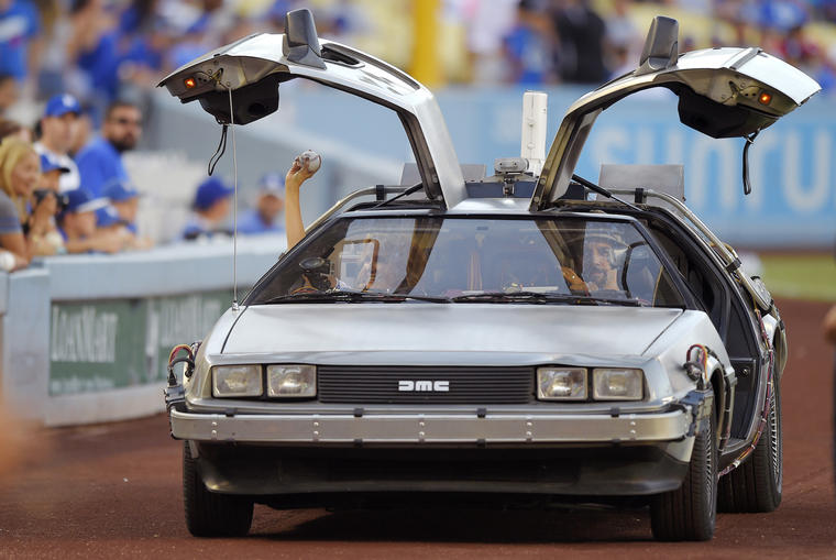 Un carro DeLorean como el usado de máquina del tiempo en la película  'Back to the Future', en una imagen de archivo. 
