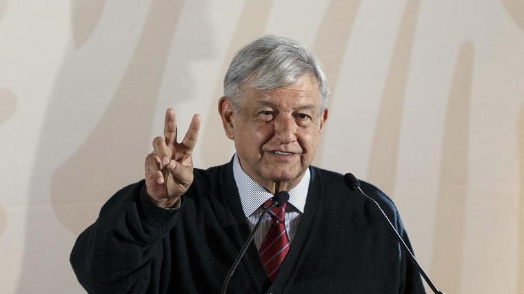 El presidente de México, Andrés Manuel López Obrador, en Tijuana el 6 de enero de 2019