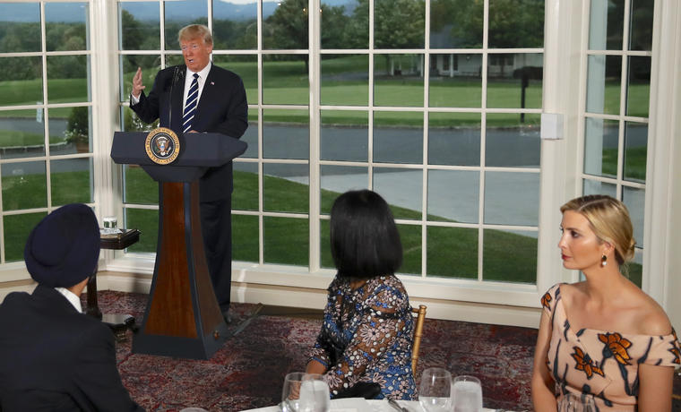 Trump, en un evento en su club de golf de Bedminster en agosto de 2018. 