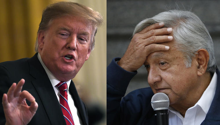 Dos imágenes de archivo de Trump (izquierda) y López Obrador. 