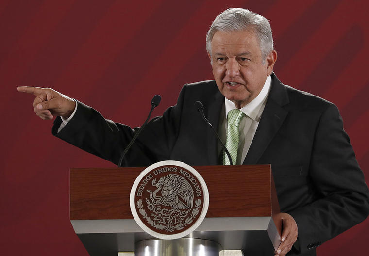 El presidente mexicano Andrés Manuel López Obrador durante su habitual encuentro con los medios.