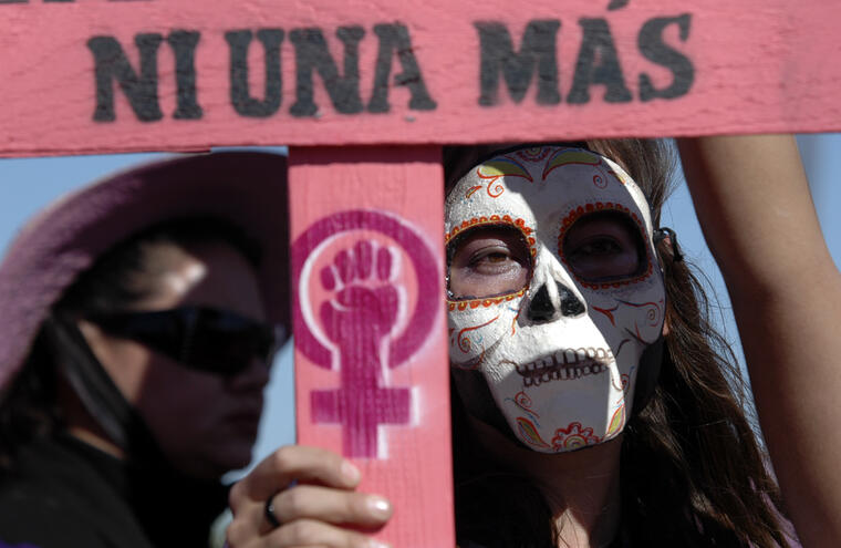 Imagen de archivo de una protesta contra el asesinato de mujeres en Ciudad Juarez en 2009.