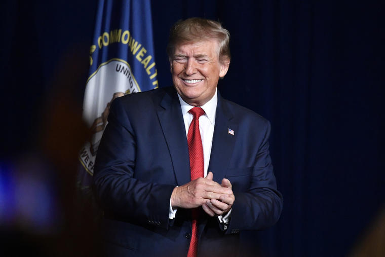 Imagen del presidente, Donald Trump, durante la convención anual de veteranos estadounidenses el 21 de agosto de 2019. 
