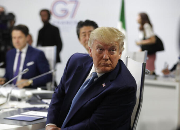 El presidente, Donald Trump, este domingo en Biarritz (Francia) durante la cumbre del G7. 