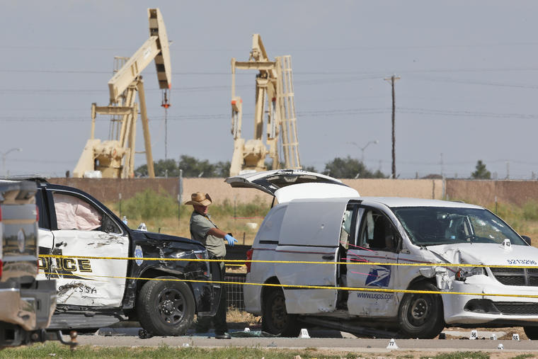Imagen del tiroteo en Odessa, Texas. 