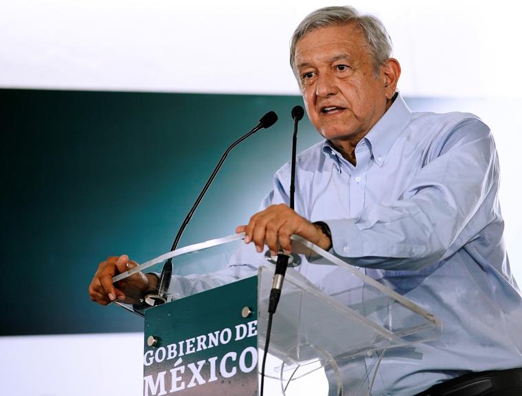 El presidente de México, Andrés Manuel López Obrador, durante una conferencia de prensa de este sábado en el estado de Tamaulipas. 