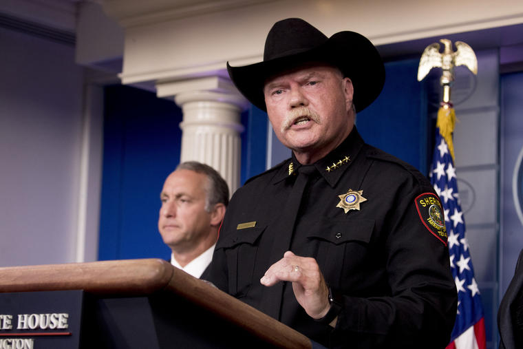 Imagen del alguacil Bill Waybourn, durante una conferencia de prensa en la Casa Blanca el 10 de octubre de 2019. 