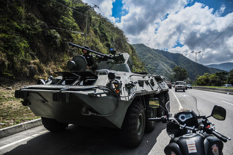 Operación militar en Caracas en enero de 2018.  