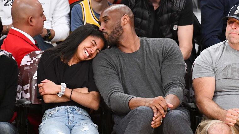 Kobe y a Gianna en el Staples Center en 2019