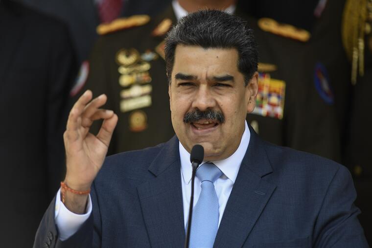 El presidente venezolano Nicolás Maduro durante una conferencia de prensa en el Palacio de Miraflores, el jueves 12 de marzo de 2020. 