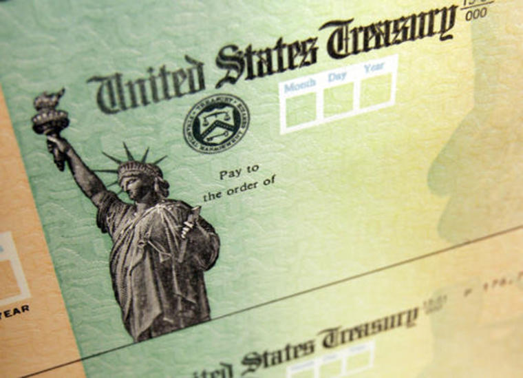 Una imagen de archivo de un cheque del IRS.