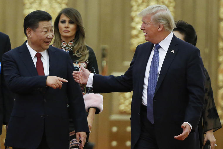 El president Donald Trump y su homólogo de china, Xi Jinping, en Beijing, China, en noviembre de 2017.
