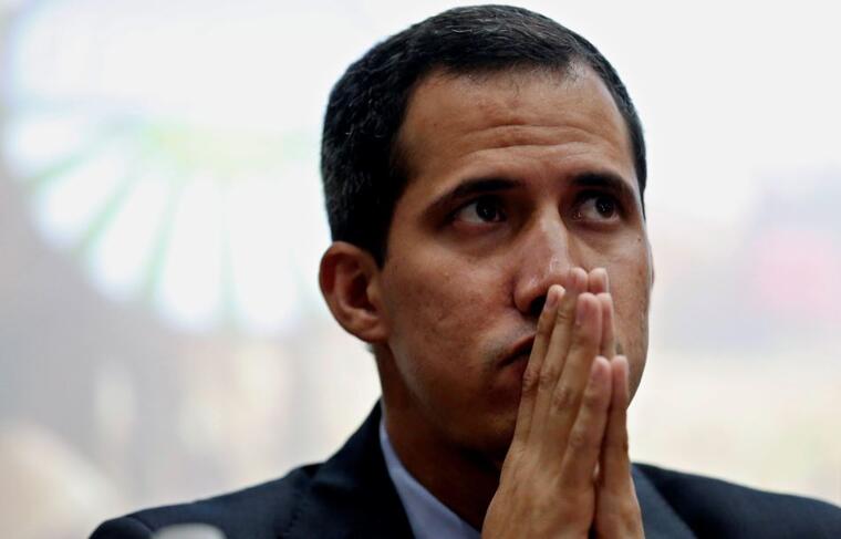 El jefe del Parlamento venezolano y líder opositor, Juan Guaidó, este miércoles en Caracas (Venezuela). 