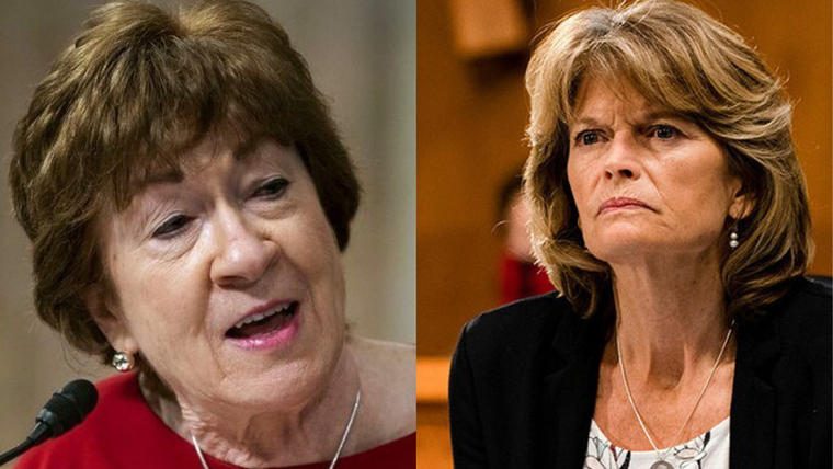 La senadora por Maine Susan Collins y la senadora por Alaska Liza Murkowski.