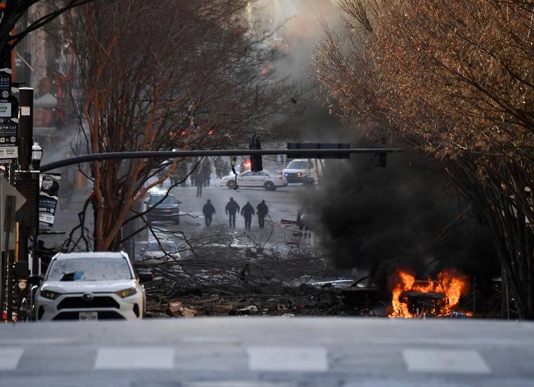 Una imagen de la explosión de este viernes en Nashville, Tennessee.
