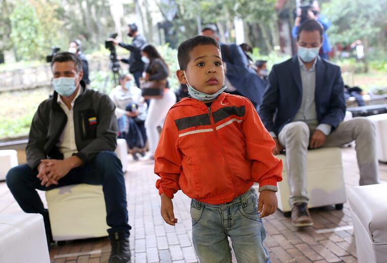 Un niño venezolano en Bogotá el pasado mes de diciembre.
