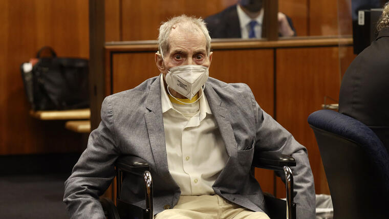 Robert Durst durante el juicio en su contra en la sala del tribunal en Inglewood, California, el miércoles 8 de septiembre de 2021.