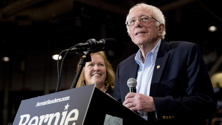 El candidato presidencial demócrata al senador Bernie Sanders, en New Hampshire, el lunes 10 de febrero de 2020.