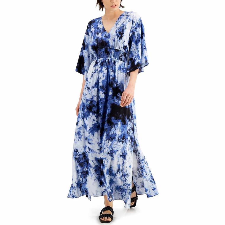 INC Tie-Dye Kimono Maxi Dress - Macy’s