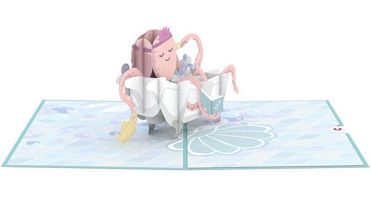 Kick Bath & Relax 3D card - Love Pop
