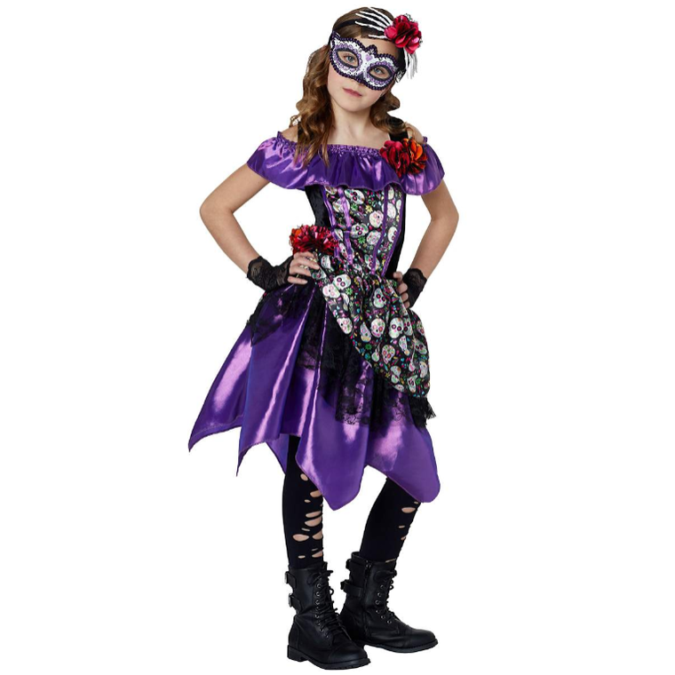 Kids Day Of The Dead Dress Costume - Spirit Halloween
