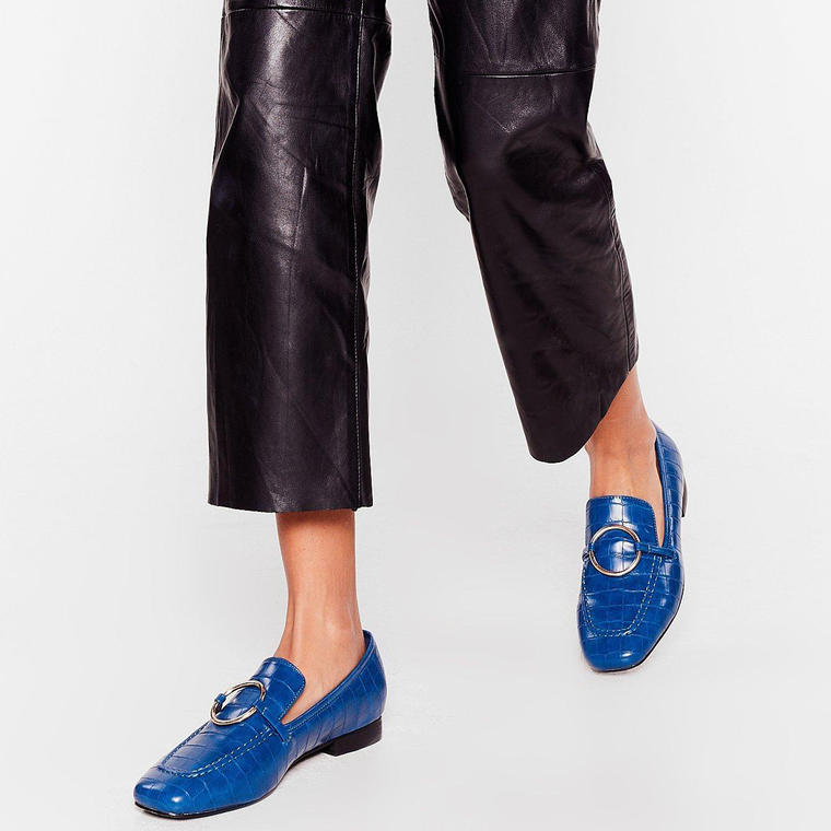 Let's Croc and Roll Faux Leather O-Ring Loafers - Nasty Gal