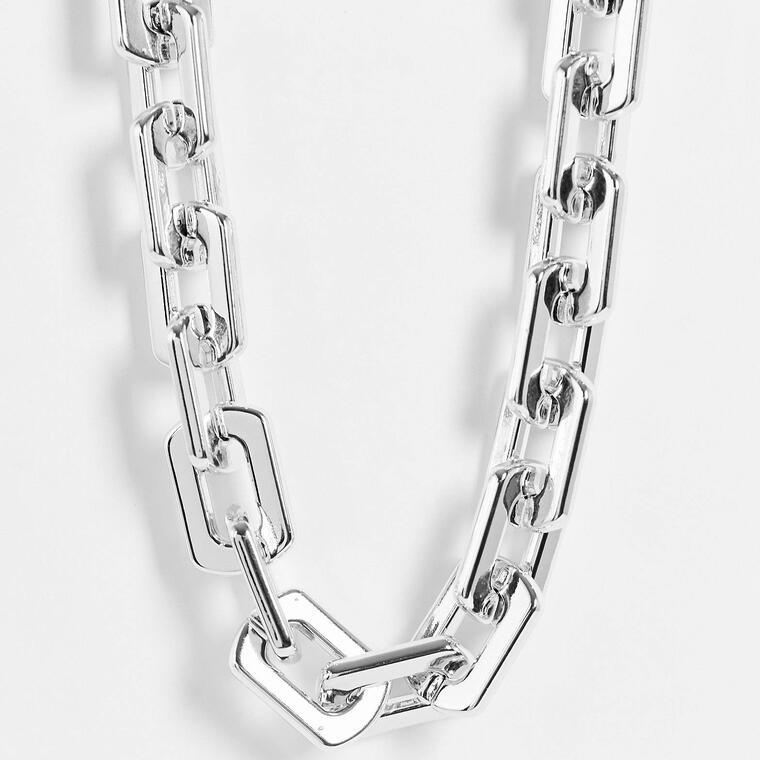 Liars & Lovers super chunky chain necklace in silver - Asos