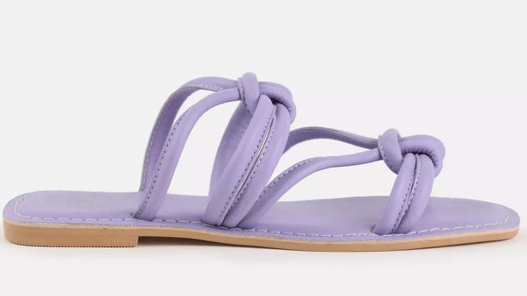 lilac knotted square toe flat sandals - Missguided