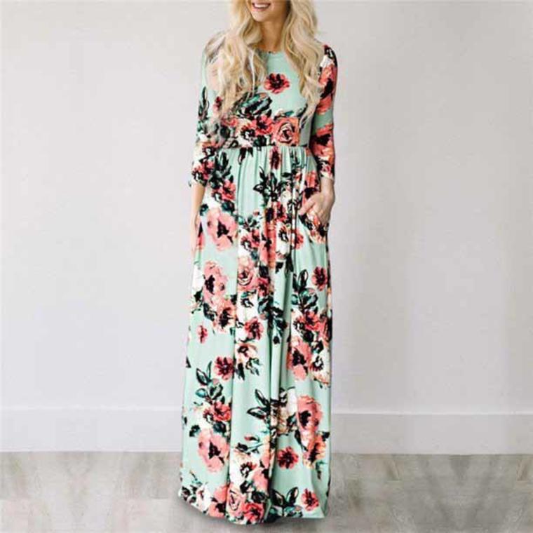 Long Dress Floral Print - Walmart