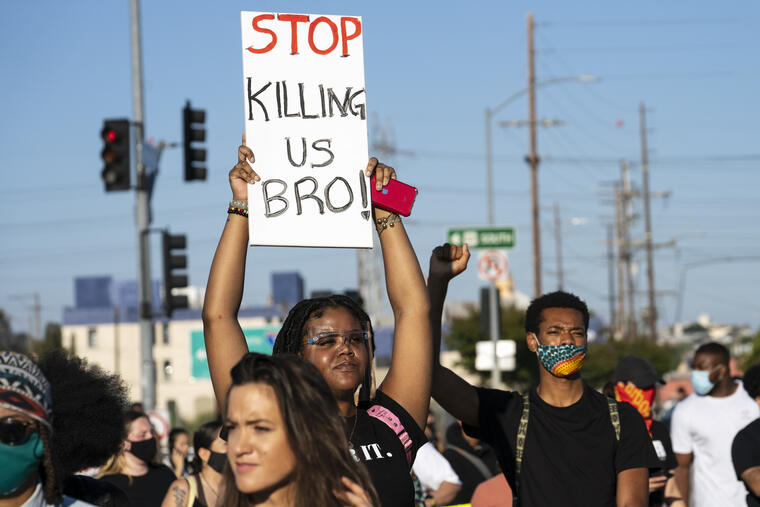 Protestas en Los Ángeles en miércoles 27 de mayo. 